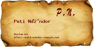 Peti Nándor névjegykártya