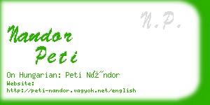 nandor peti business card